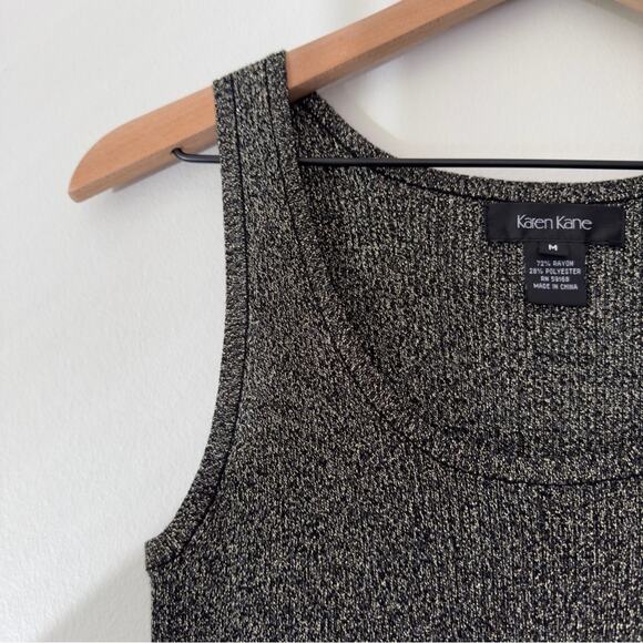 NWT Karen Kane Sparkly Tight Knit Tank Top Sleeveless Rayon Polyester Metallic M - Picture 3 of 9
